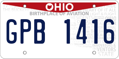 OH license plate GPB1416