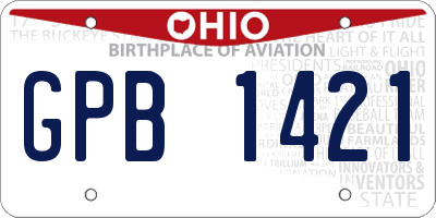 OH license plate GPB1421