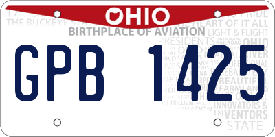 OH license plate GPB1425
