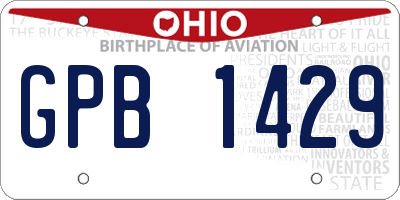 OH license plate GPB1429