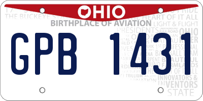 OH license plate GPB1431