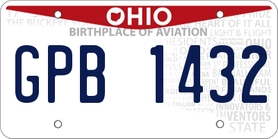 OH license plate GPB1432