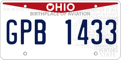 OH license plate GPB1433