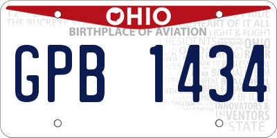 OH license plate GPB1434