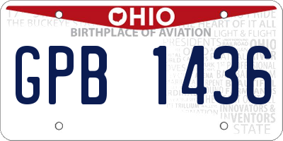 OH license plate GPB1436