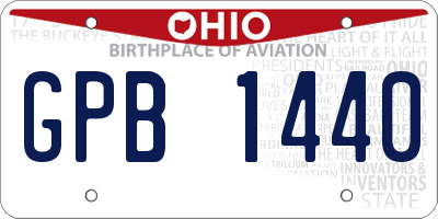 OH license plate GPB1440