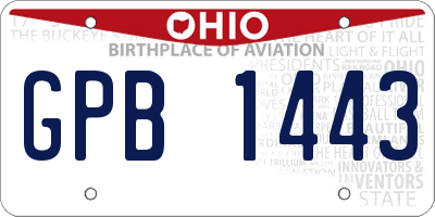 OH license plate GPB1443
