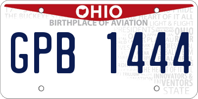 OH license plate GPB1444