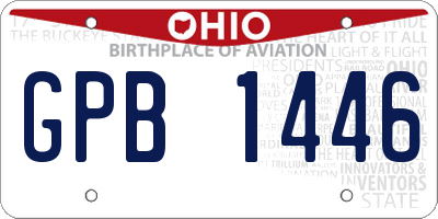 OH license plate GPB1446