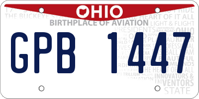 OH license plate GPB1447