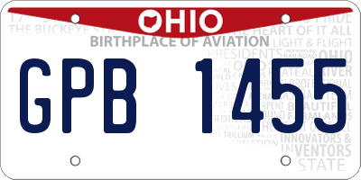 OH license plate GPB1455