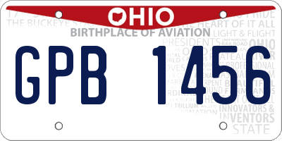 OH license plate GPB1456
