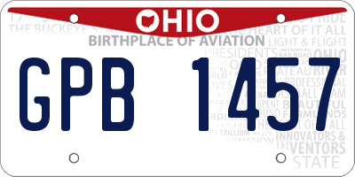 OH license plate GPB1457