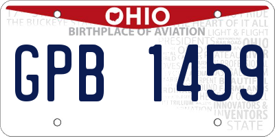OH license plate GPB1459