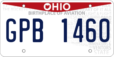 OH license plate GPB1460
