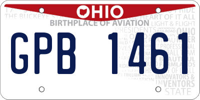 OH license plate GPB1461