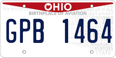 OH license plate GPB1464