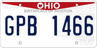 OH license plate GPB1466