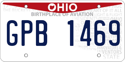 OH license plate GPB1469