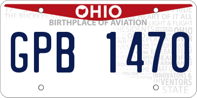 OH license plate GPB1470