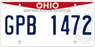 OH license plate GPB1472