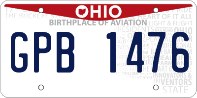 OH license plate GPB1476