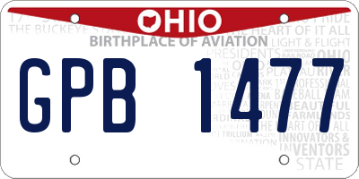 OH license plate GPB1477