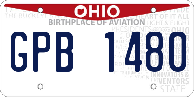 OH license plate GPB1480