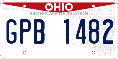 OH license plate GPB1482