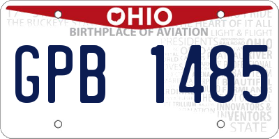 OH license plate GPB1485