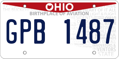 OH license plate GPB1487