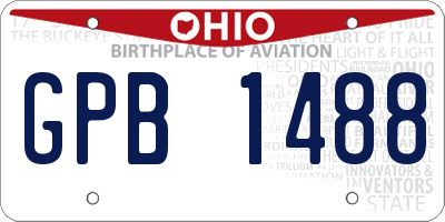 OH license plate GPB1488