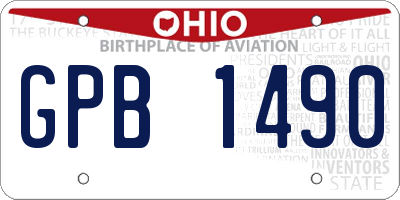 OH license plate GPB1490