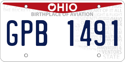 OH license plate GPB1491