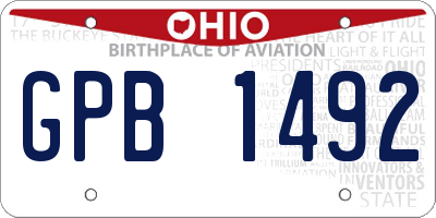OH license plate GPB1492