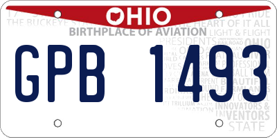 OH license plate GPB1493