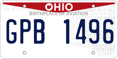 OH license plate GPB1496