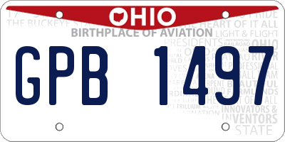 OH license plate GPB1497