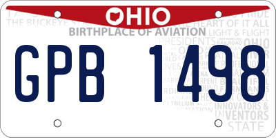 OH license plate GPB1498