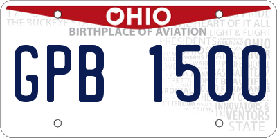 OH license plate GPB1500