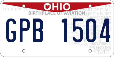 OH license plate GPB1504