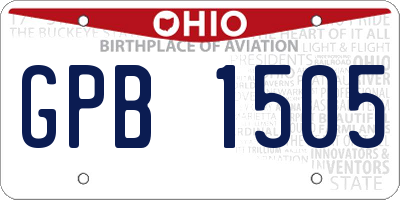 OH license plate GPB1505