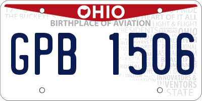 OH license plate GPB1506