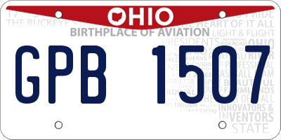 OH license plate GPB1507