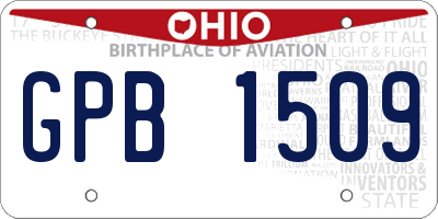 OH license plate GPB1509