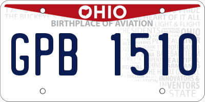 OH license plate GPB1510