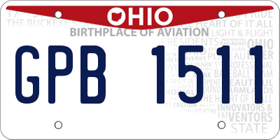 OH license plate GPB1511