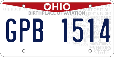 OH license plate GPB1514