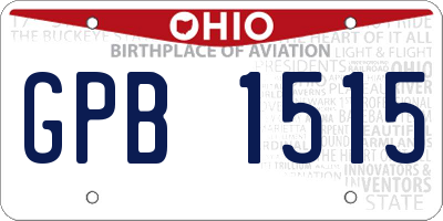 OH license plate GPB1515