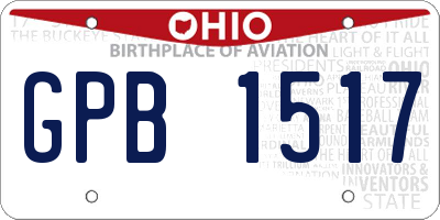 OH license plate GPB1517
